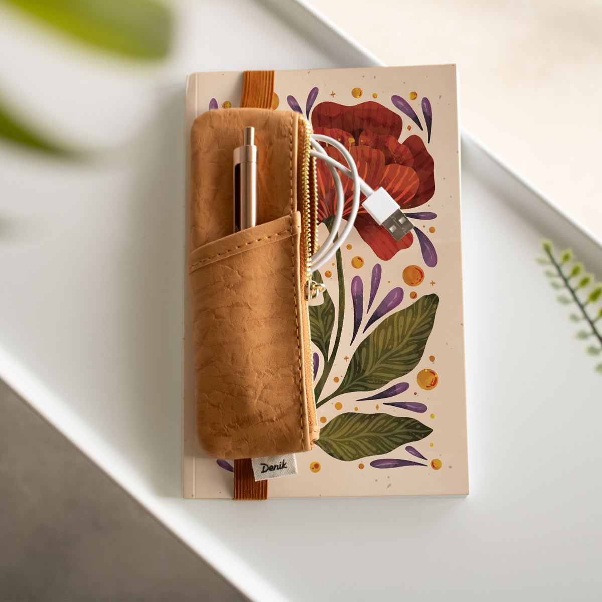 Burgundy Bloom Layflat Notebook & Pouch Set NBPOUCHSET1378L