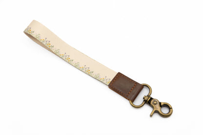 Flower Field Wristlet Keychain - Floral Printed Design