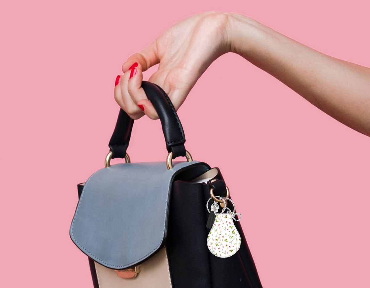 Neoprene AirTag Case Keychain – Paris Eiffel Tower & Floral