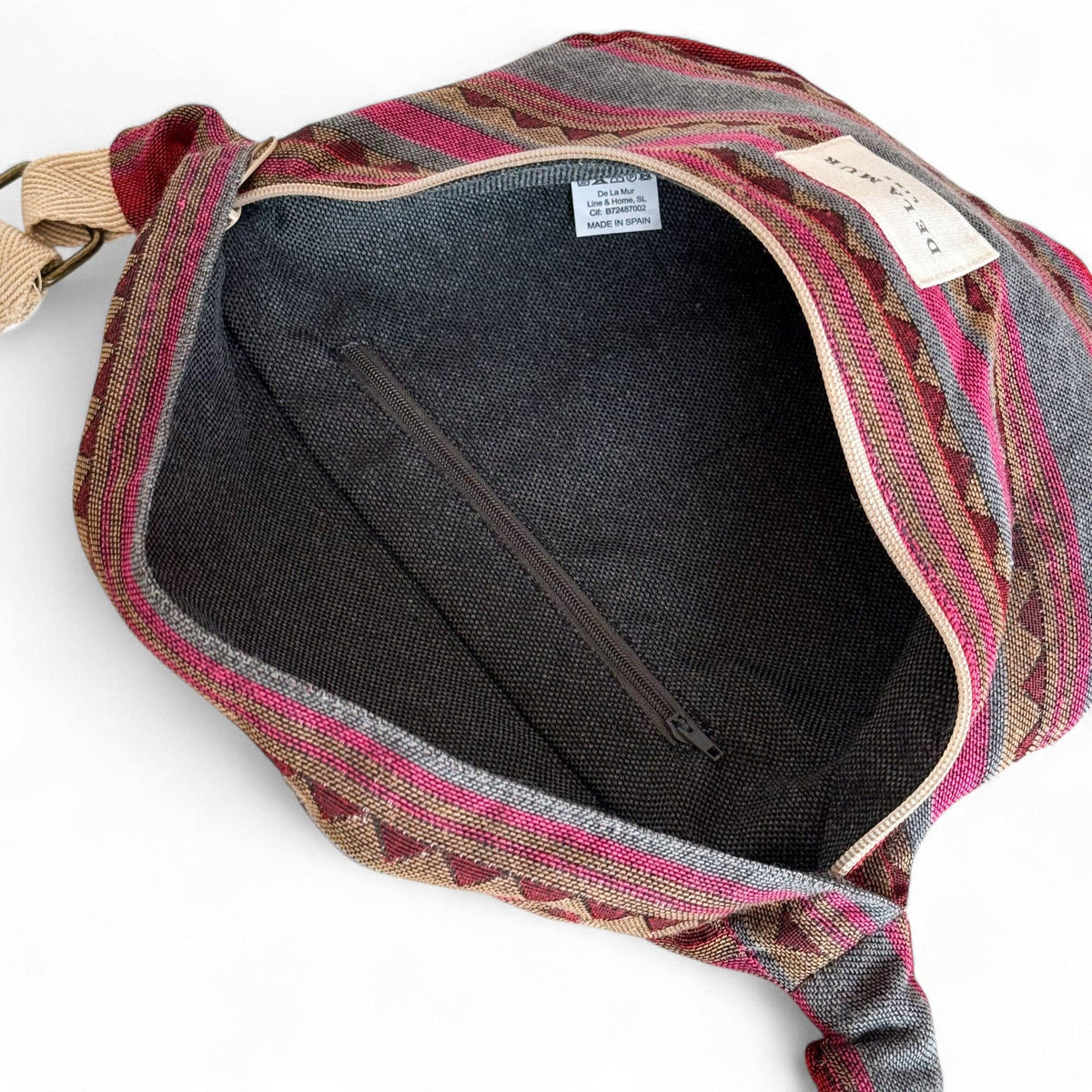 Striped Jacquard Fanny Pack – Pink & Teal (Aura)