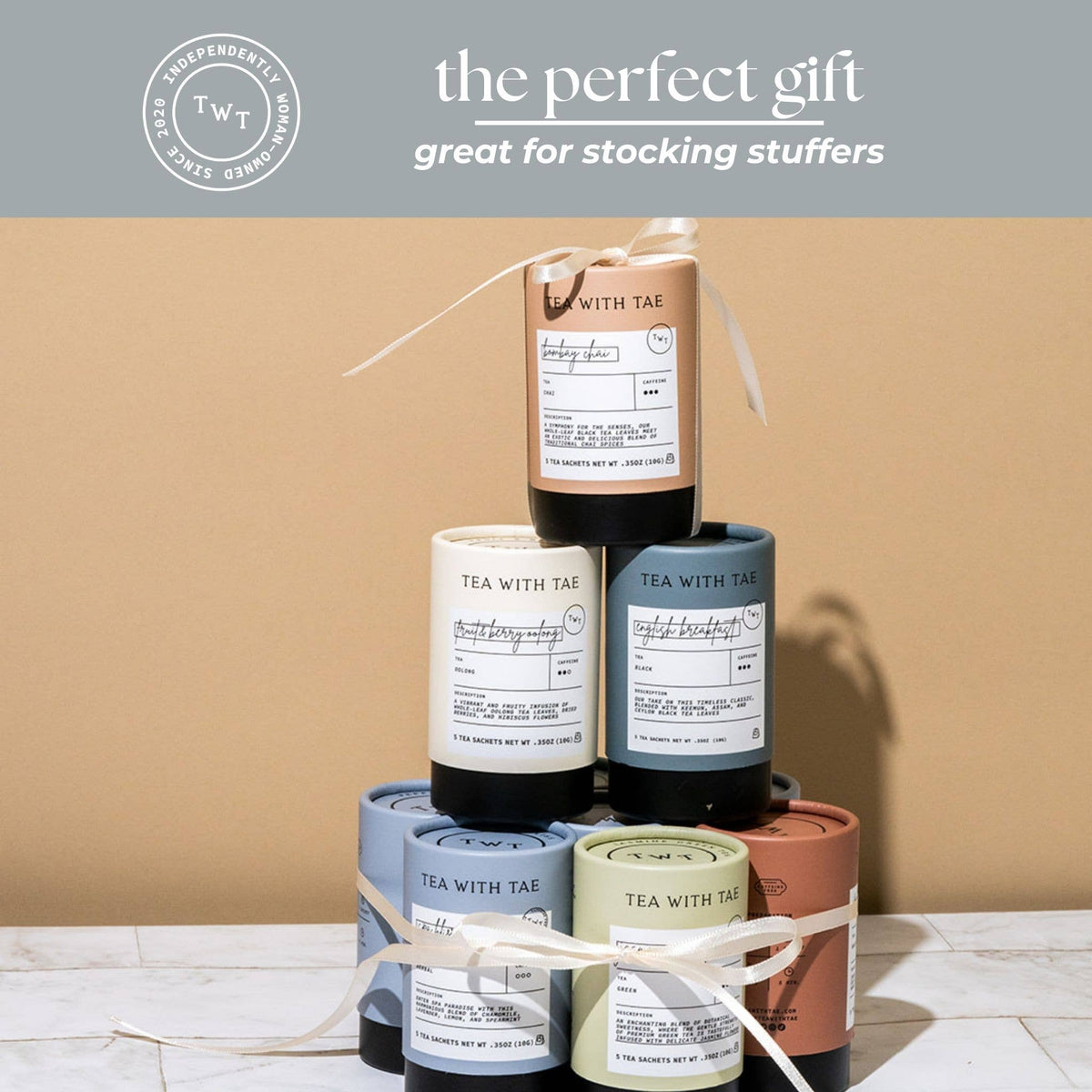 Spa Bliss Herbal Mini Tea Tube Gift (5 tea bags)
