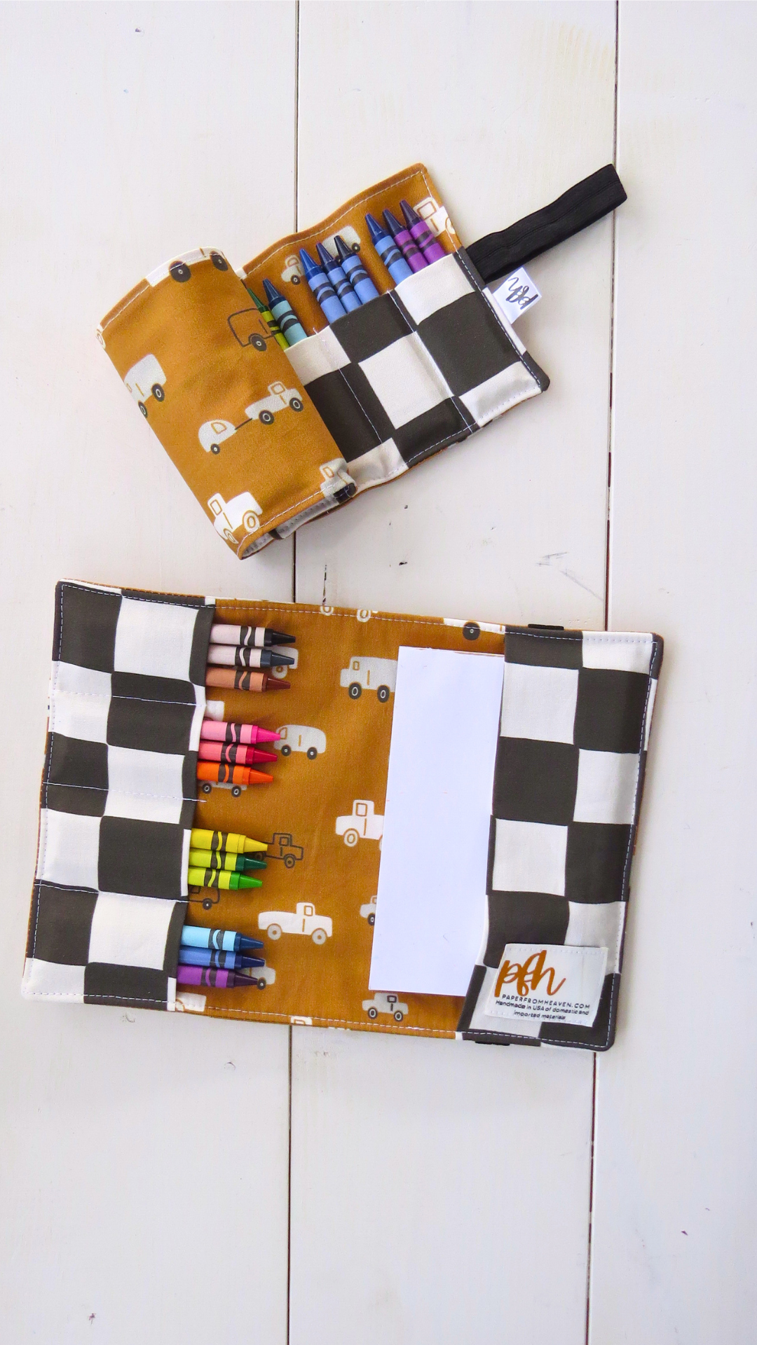 Car + Truck Crayon Roll-Up – Travel Art Organizer for Kids