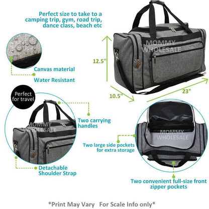 Crosshatch Gray NGIL Canvas 23" Duffle Bag