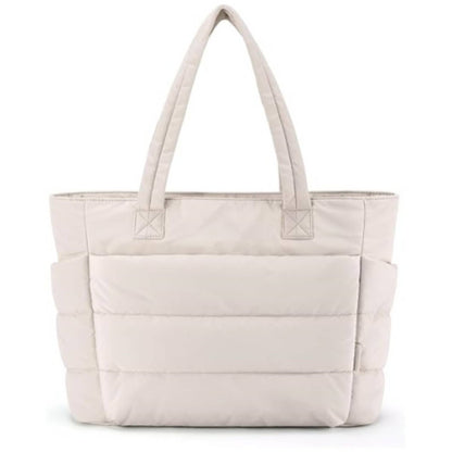 Quilted Nylon Tote- Lightweight Puffer Handbag