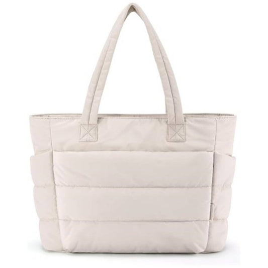 Quilted Nylon Tote- Lightweight Puffer Handbag