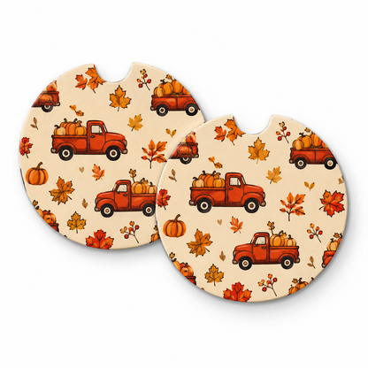 Jolitee Car Coasters, Absorbent Neoprene CupHolder Fall