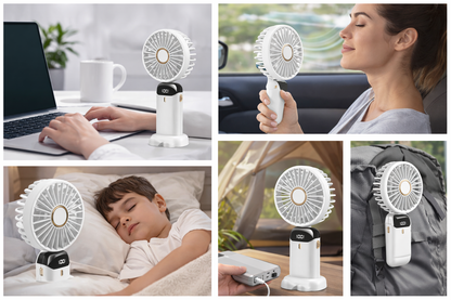 Portable Foldable Handheld Fan | Phone Stand & LED Display