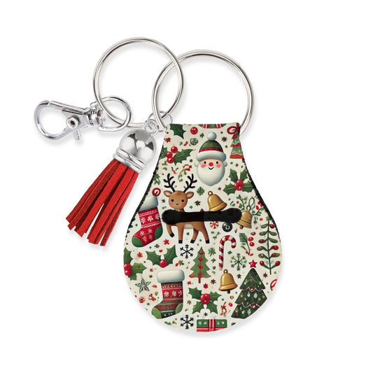 Neoprene AirTag Compatible Case Keychain – Christmas Deer