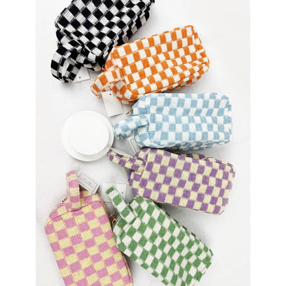 Famous Checker Cosmetic / Toiletry Bag with handle
