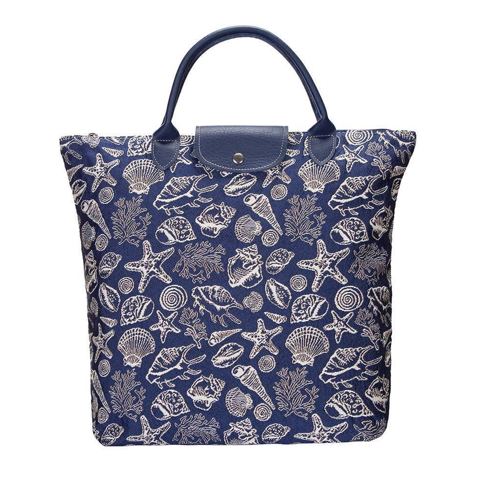 SEA SHELL FOLDAWAY GROCERY BAG