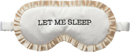 Adjustable Ruffle Satin Sleep Eye Mask- Let Me Sleep - Beige