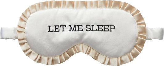 Adjustable Ruffle Satin Sleep Eye Mask- Let Me Sleep - Beige