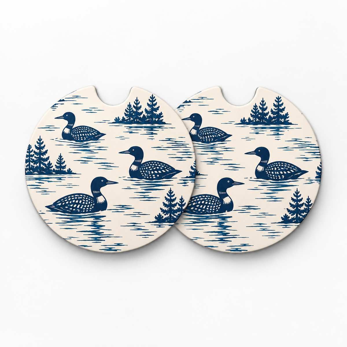 Jolitee Car Coasters, Absorbent Neoprene CupHolder Lakehouse