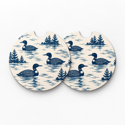 Jolitee Car Coasters, Absorbent Neoprene CupHolder Lakehouse