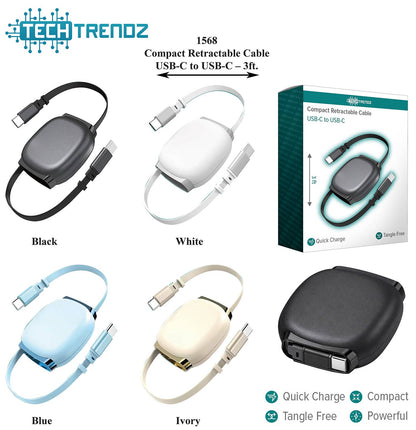 USB-C Retractable Cable - 3 colors