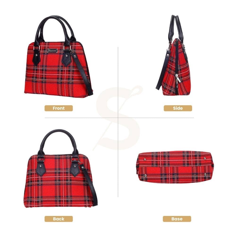 Royal Stewart Tartan Convertible Top Handle Purse Handbag