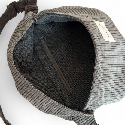Corduroy Fanny Pack – Charcoal Gray (Boni)