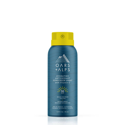 Travel Size Hydrating Antioxidant SPF 50 Spray, TSA-approved