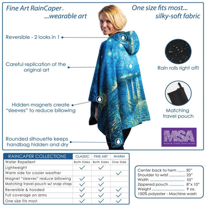 William Morris Golden Lily Womens Rain Cape - Rainproof Breathable Rain Poncho