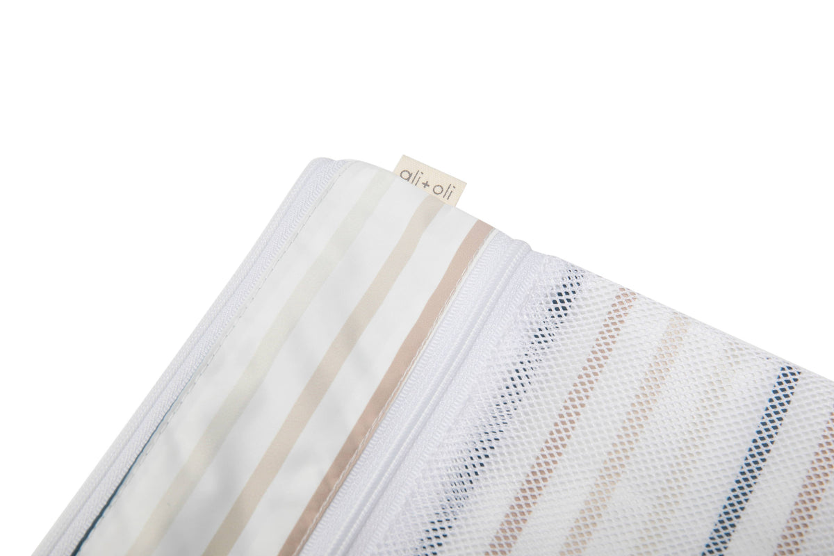 Dual-Compartment Wet/Dry Bag with Mesh Pocket (Stripes)