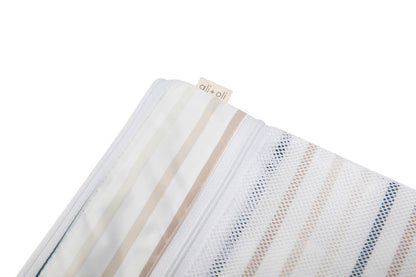 Dual-Compartment Wet/Dry Bag with Mesh Pocket (Stripes)