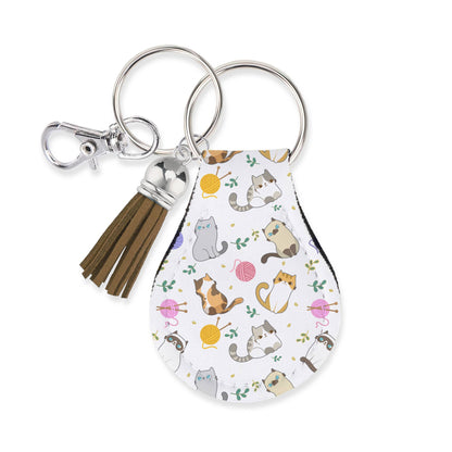 Neoprene AirTag Compatible Case Keychain – Cat