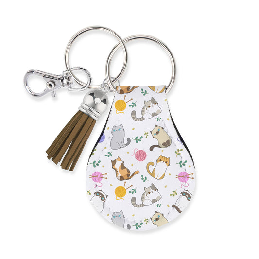 Neoprene AirTag Compatible Case Keychain – Cat