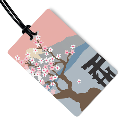 Japan Luggage Tag w/ Black Strap