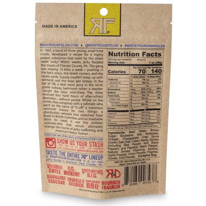 Righteous Felon Maryland Monroe Beef Jerky 2oz